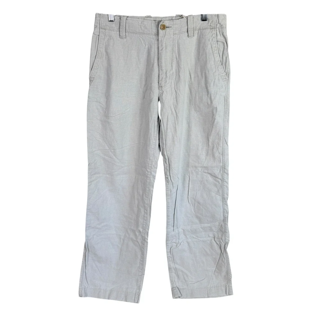 Vintage Banana Republic Linen Blend Pants Mens Actual 30x30‎ Beige Straight Leg
